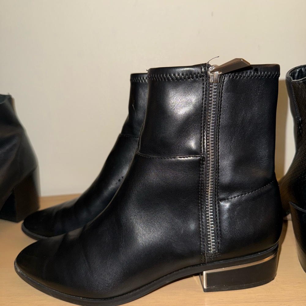 Black Leather Ankle Boots ALDO